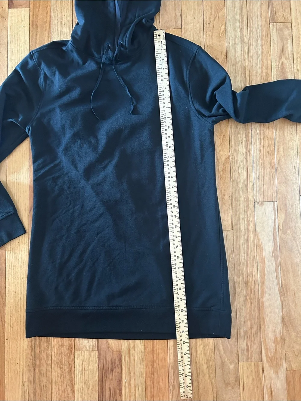 Victoria Sport Open Cutout Drape Back Tunic Hoodie Sweatshirt Black S